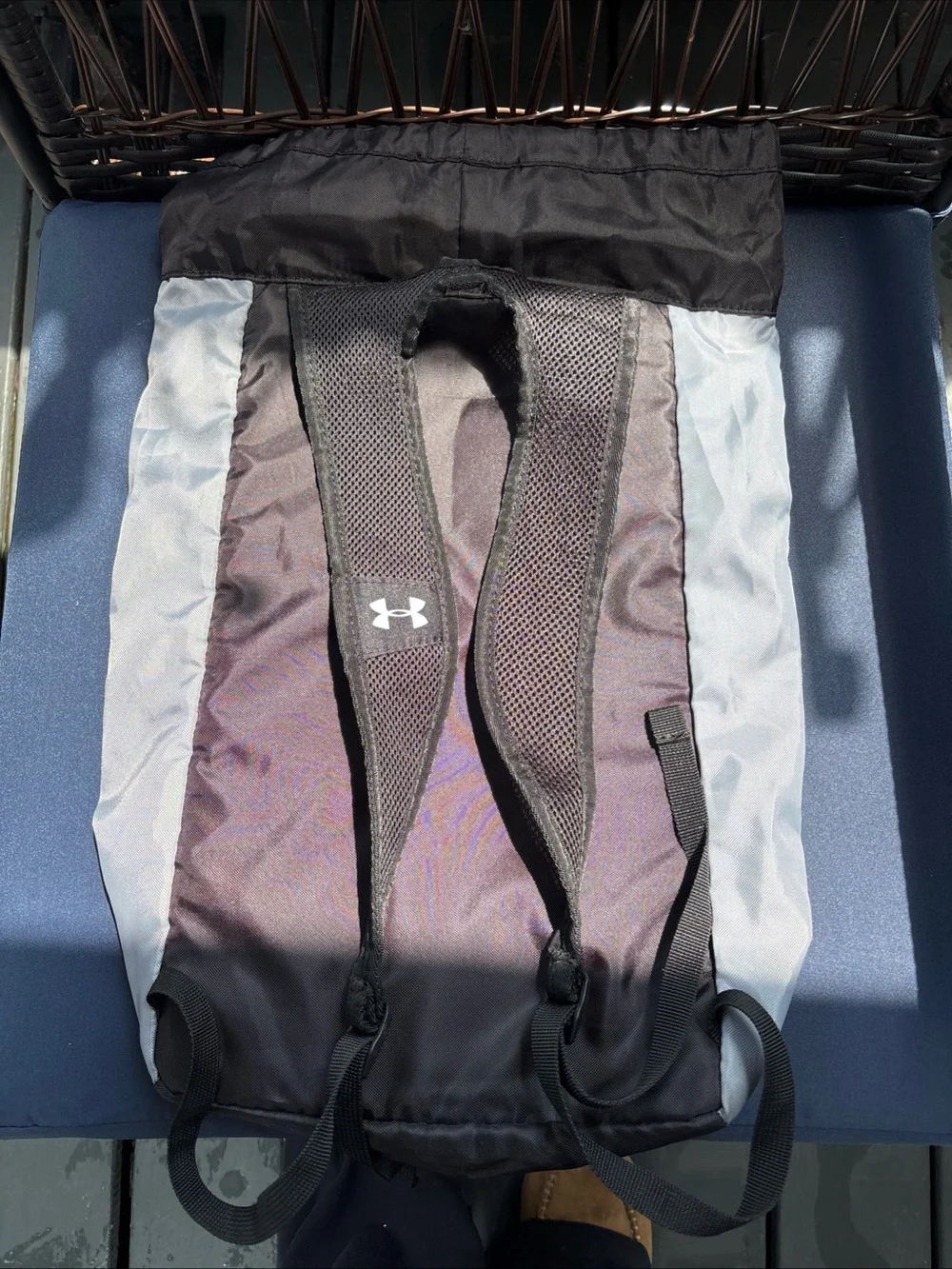 Under Armour Black and Gray Drawstring Gym Sack